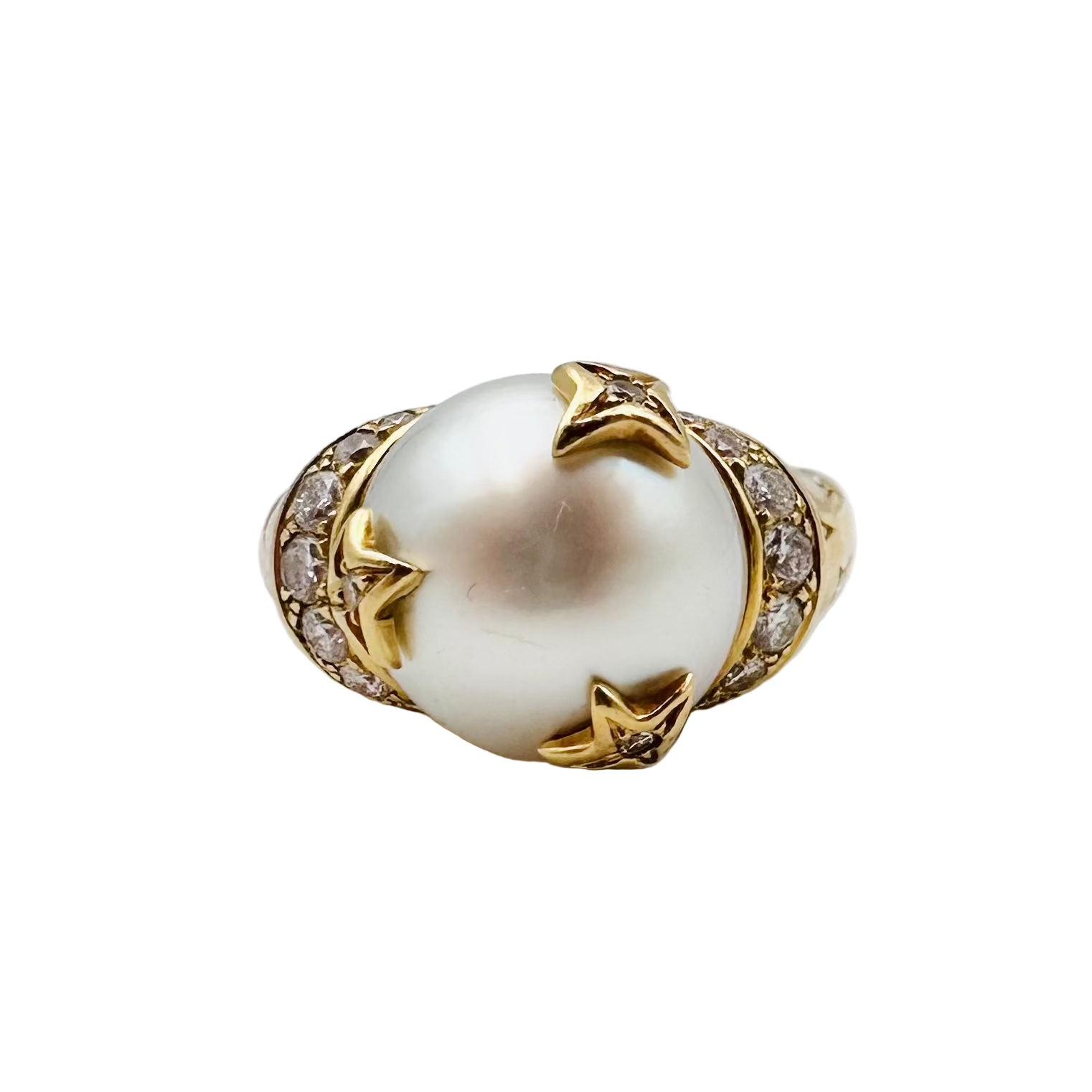 Bague CHANEL Comètes en or jaune, diamants et perle