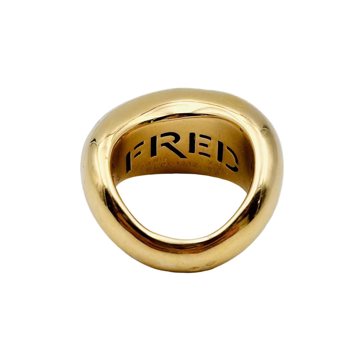 Ring Jonc FRED "Mouvementée" in yellow gold and diamonds