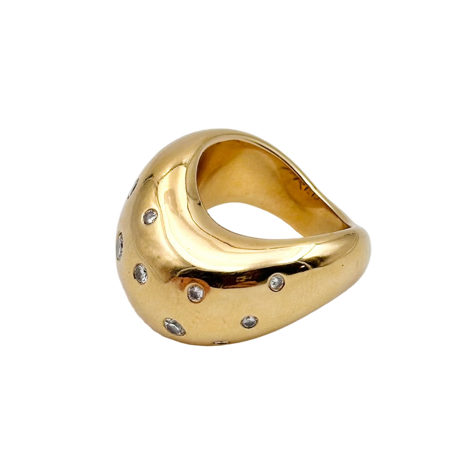 FRED "Mouvementée" band ring in yellow gold and diamonds