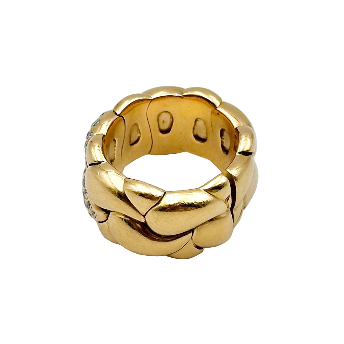 CHOPARD "Cashmir" band ring in yellow gold and diamonds