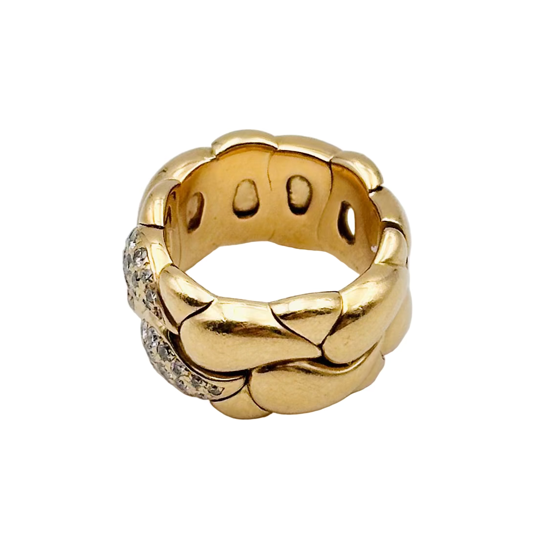 CHOPARD "Cashmir" band ring in yellow gold and diamonds