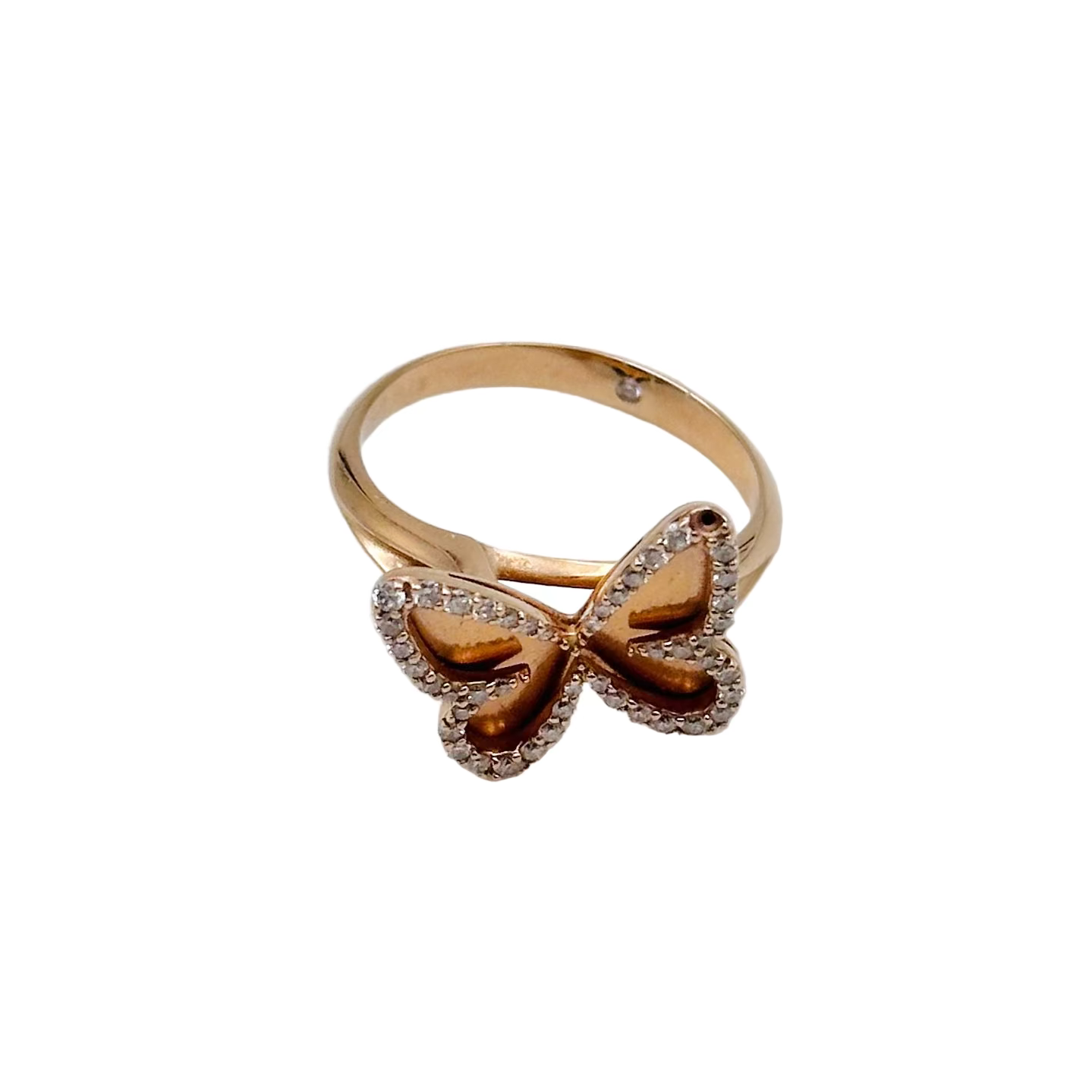 Bague Papillon en or jaune et diamants