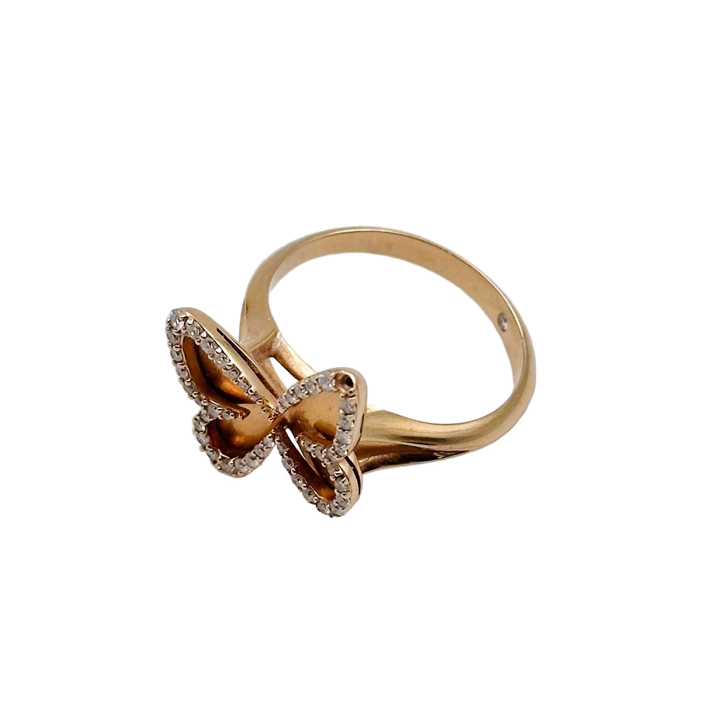 Ring Butterfly in yellow gold and diamonds.