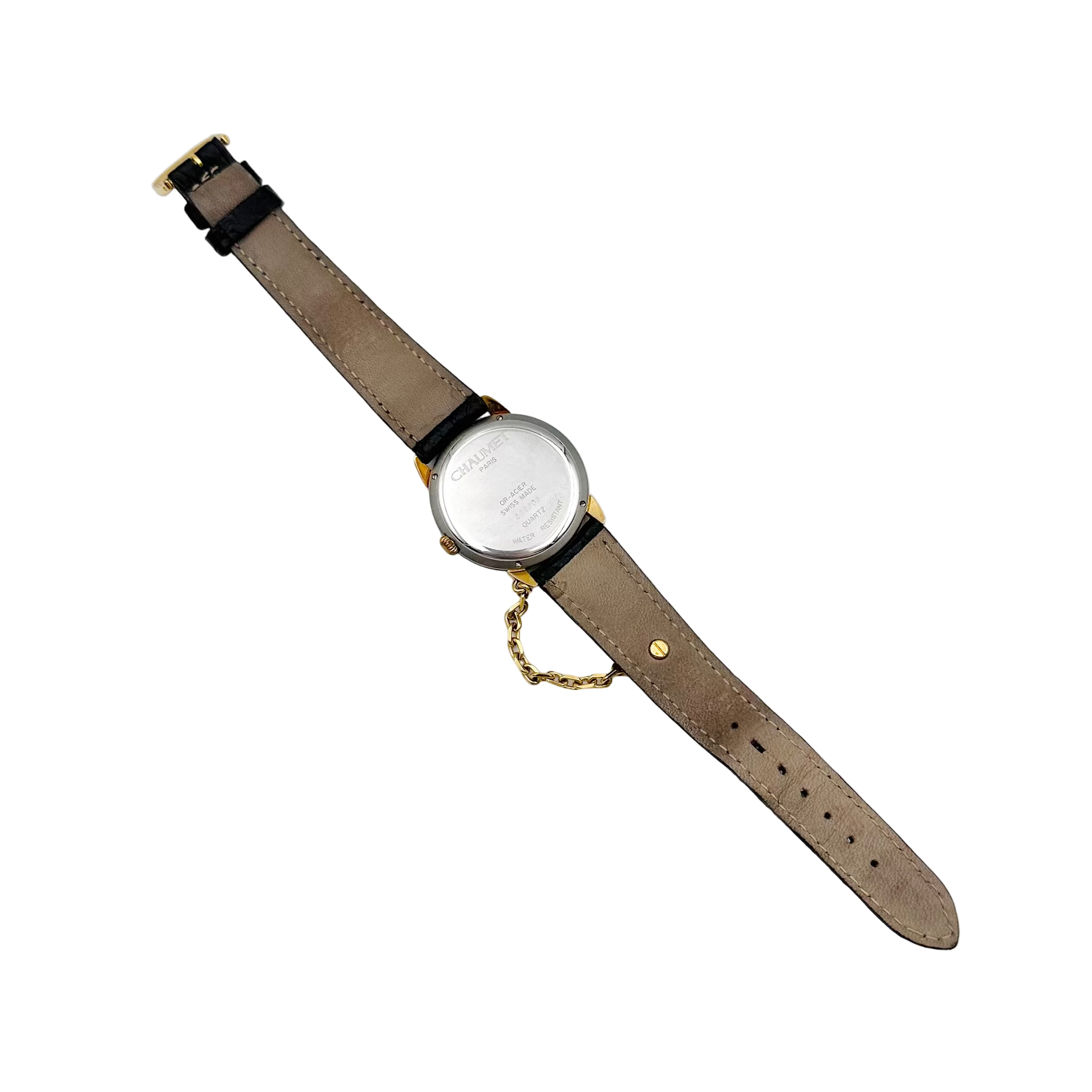 Montre CHAUMET Griffes en or jaune, acier, cuir, nacre et diamants