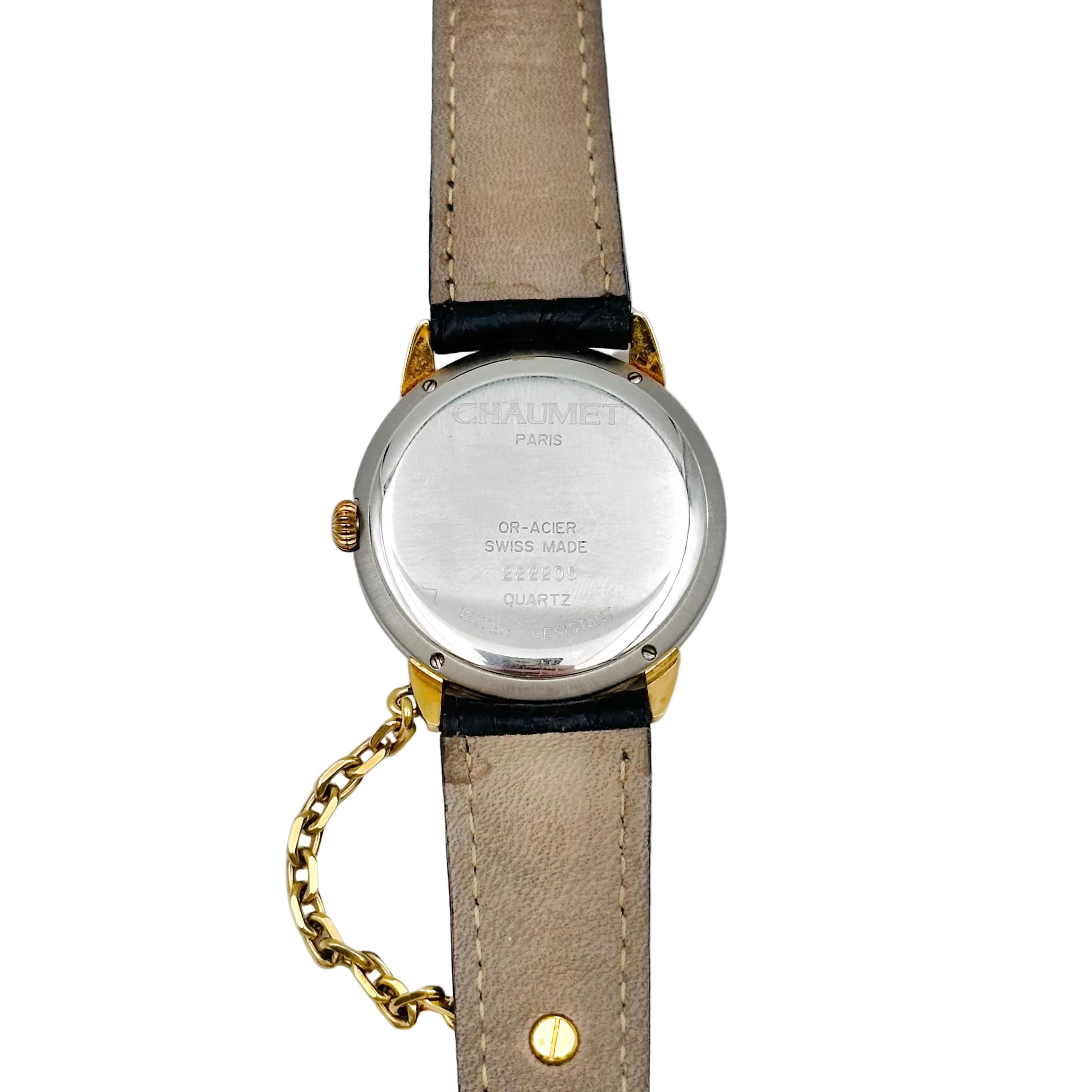 Montre CHAUMET Griffes en or jaune, acier, cuir, nacre et diamants