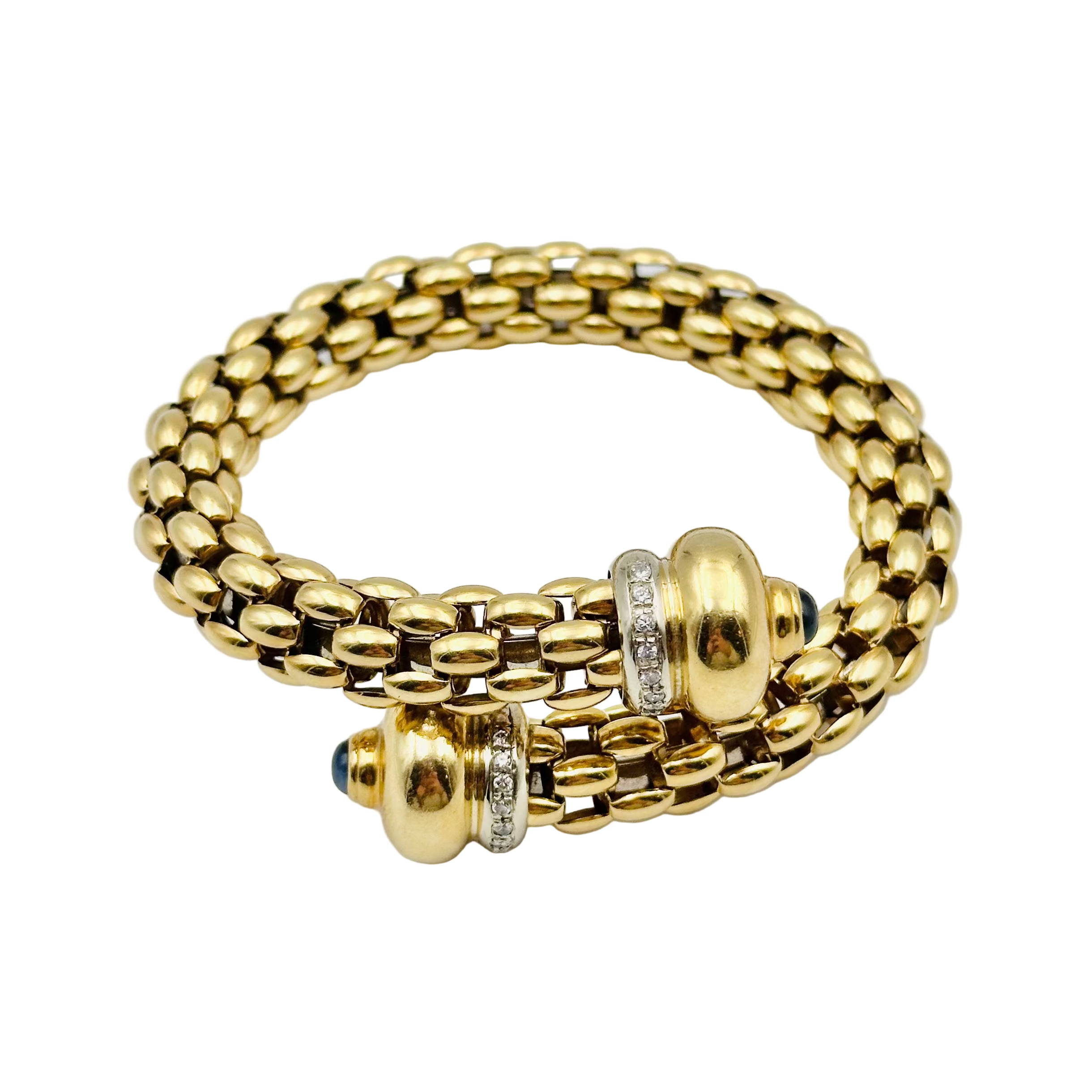 Bracelet FOPE Diva en or jaune diamants et saphirs