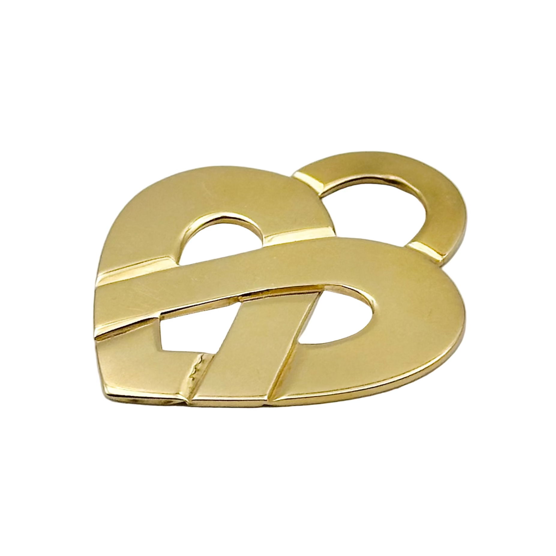 Pendentif POIRAY Coeur entrelacé en or jaune