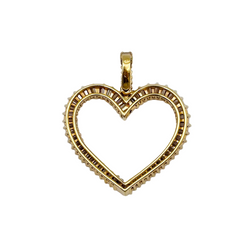Pendentif Coeur en or jaune et diamants