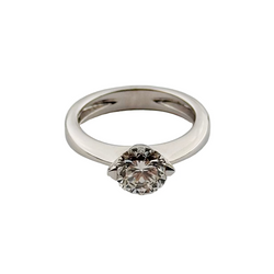 Bague solitaire diamant et or blanc