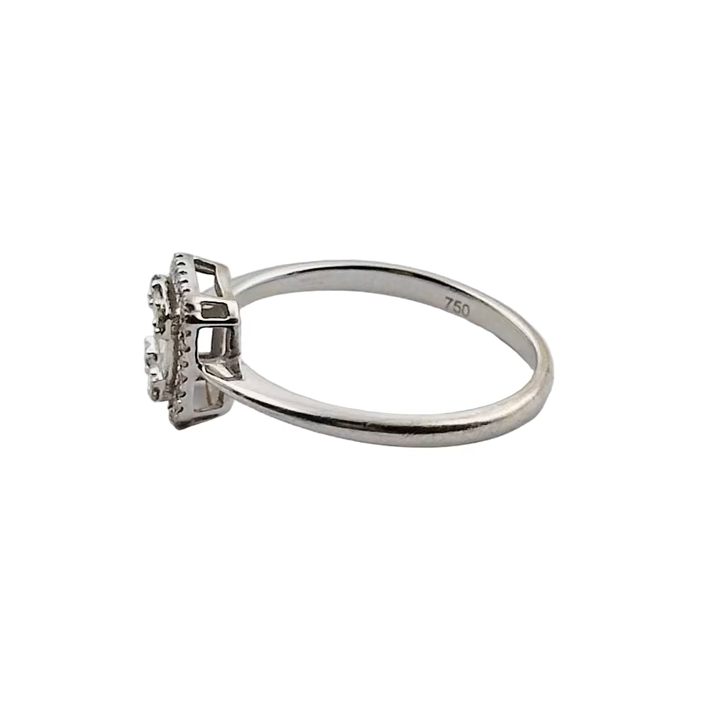 Bague en or blanc et diamants