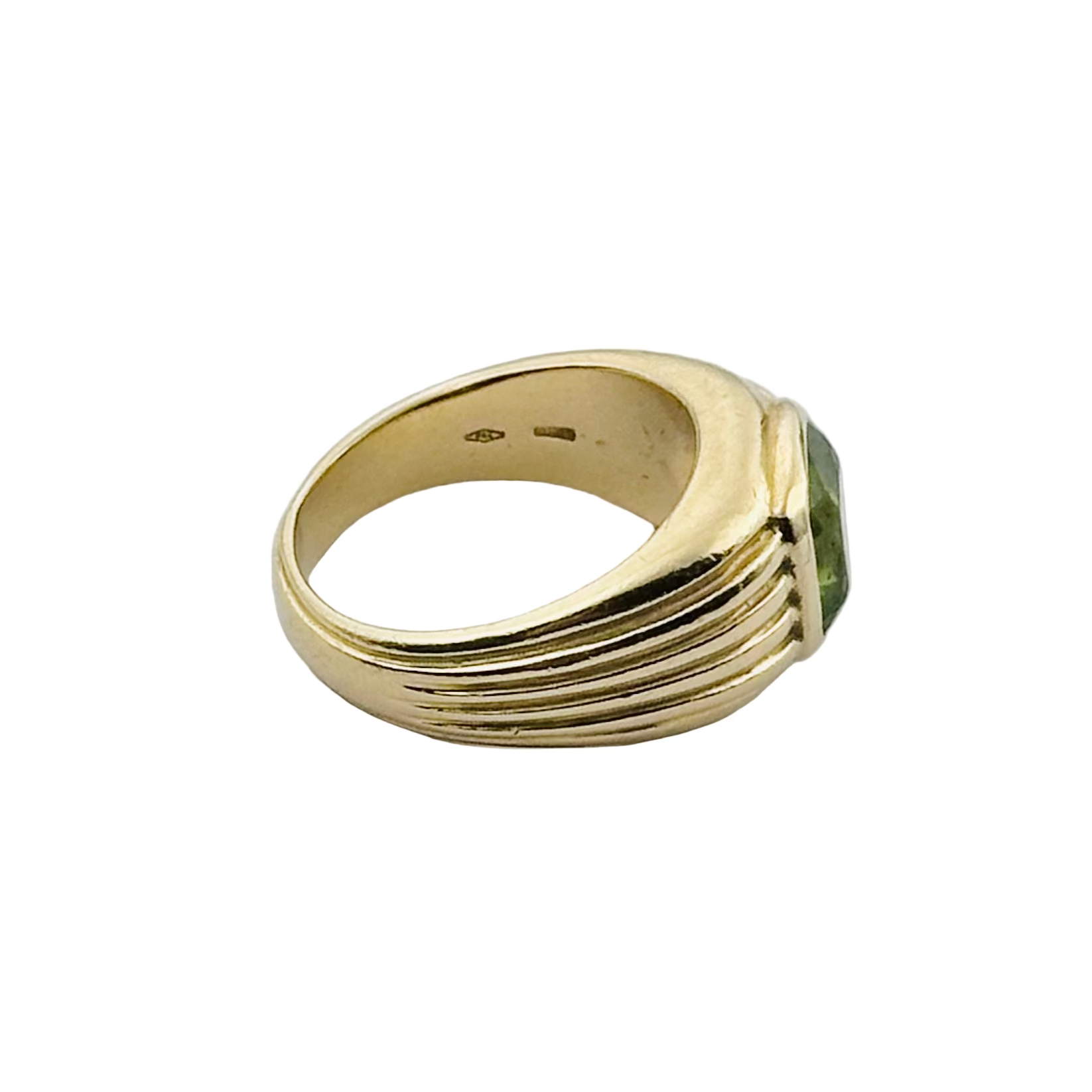 Bague jonc BVLGARI en or jaune et péridot