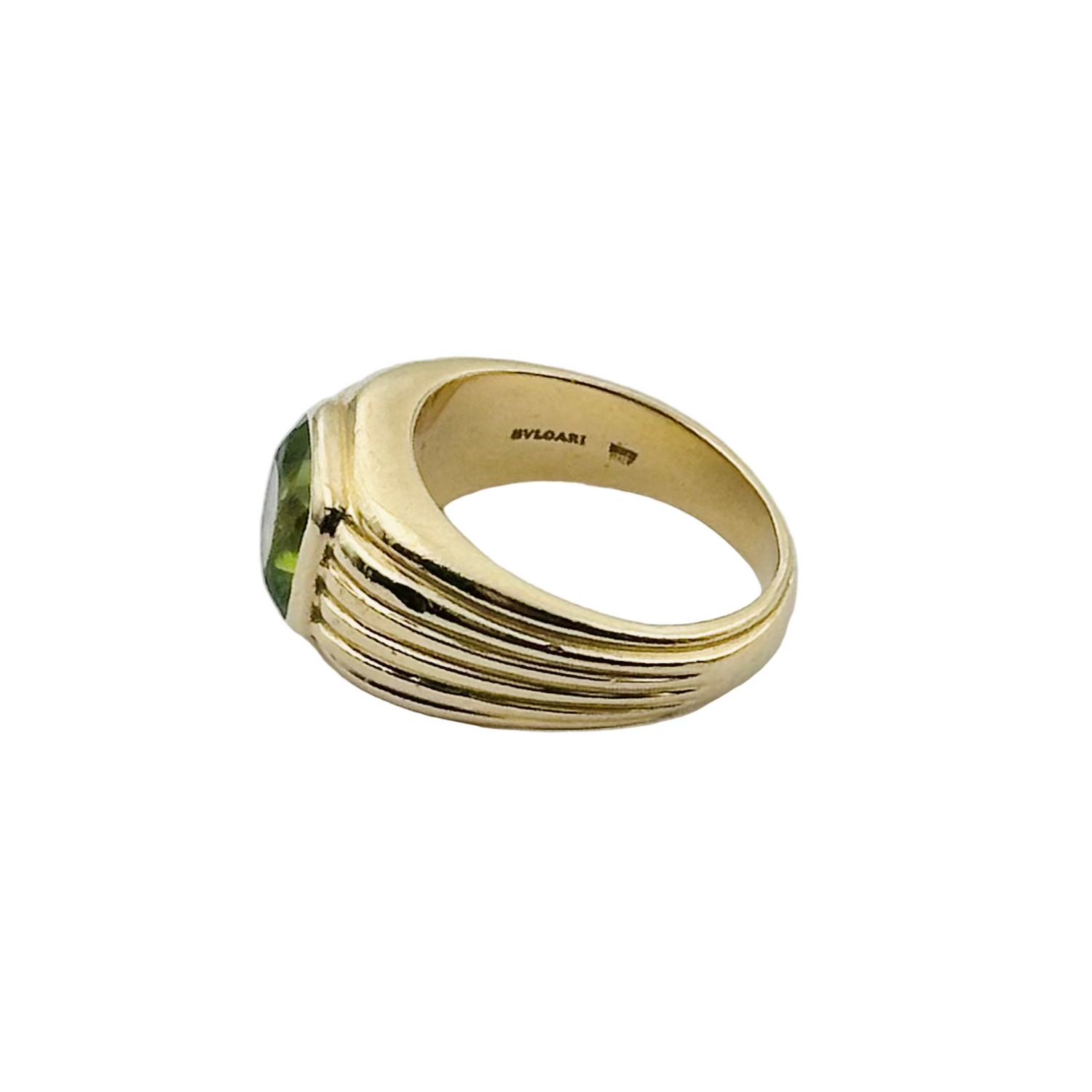 BULGARI bangle ring in yellow gold and peridot