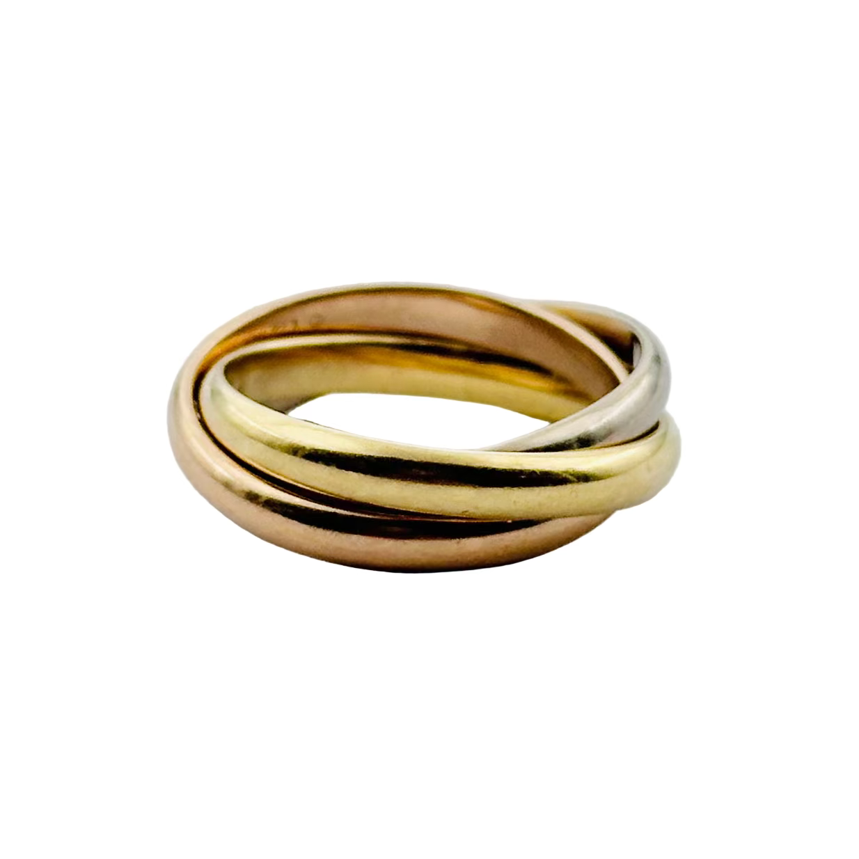 Bague Alliance CARTIER Trinity en or blanc, or rose et or jaune