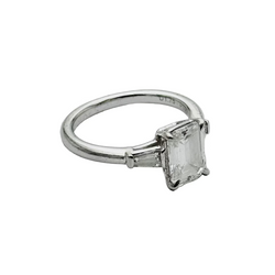 Bague Solitaire en platine et diamants