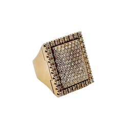 Bague Cocktail interchangeable BIBIGI en or jaune, calcédoine, émeraudes, rubis, saphirs, turquoise et diamants