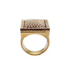 Bague Cocktail interchangeable BIBIGI en or jaune, calcédoine, émeraudes, rubis, saphirs, turquoise et diamants