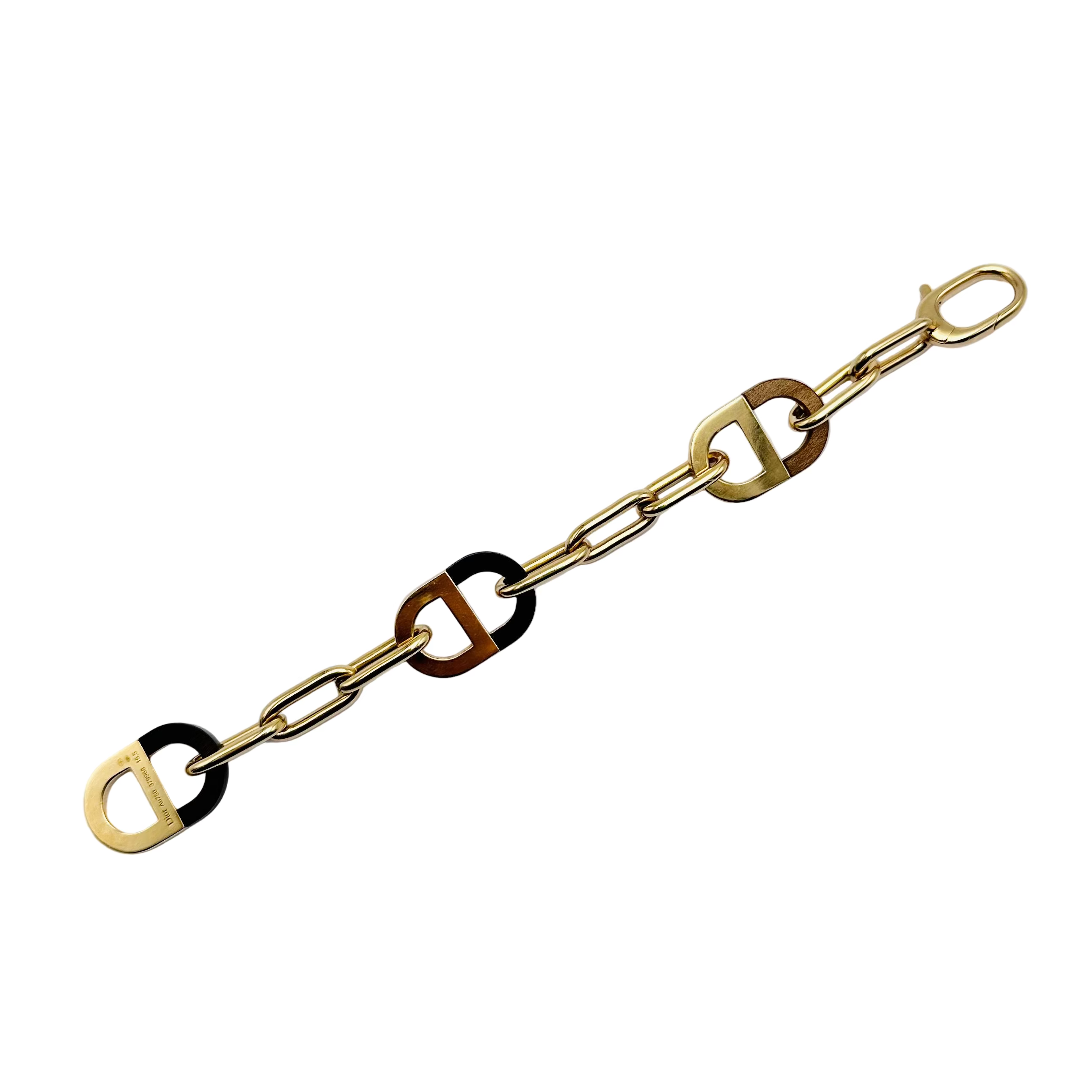 DIOR "Color Dior" link bracelet in yellow gold, ebony wood and diamonds