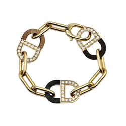 Bracelet Maille DIOR Color Dior en or jaune, bois d'ébène et diamants