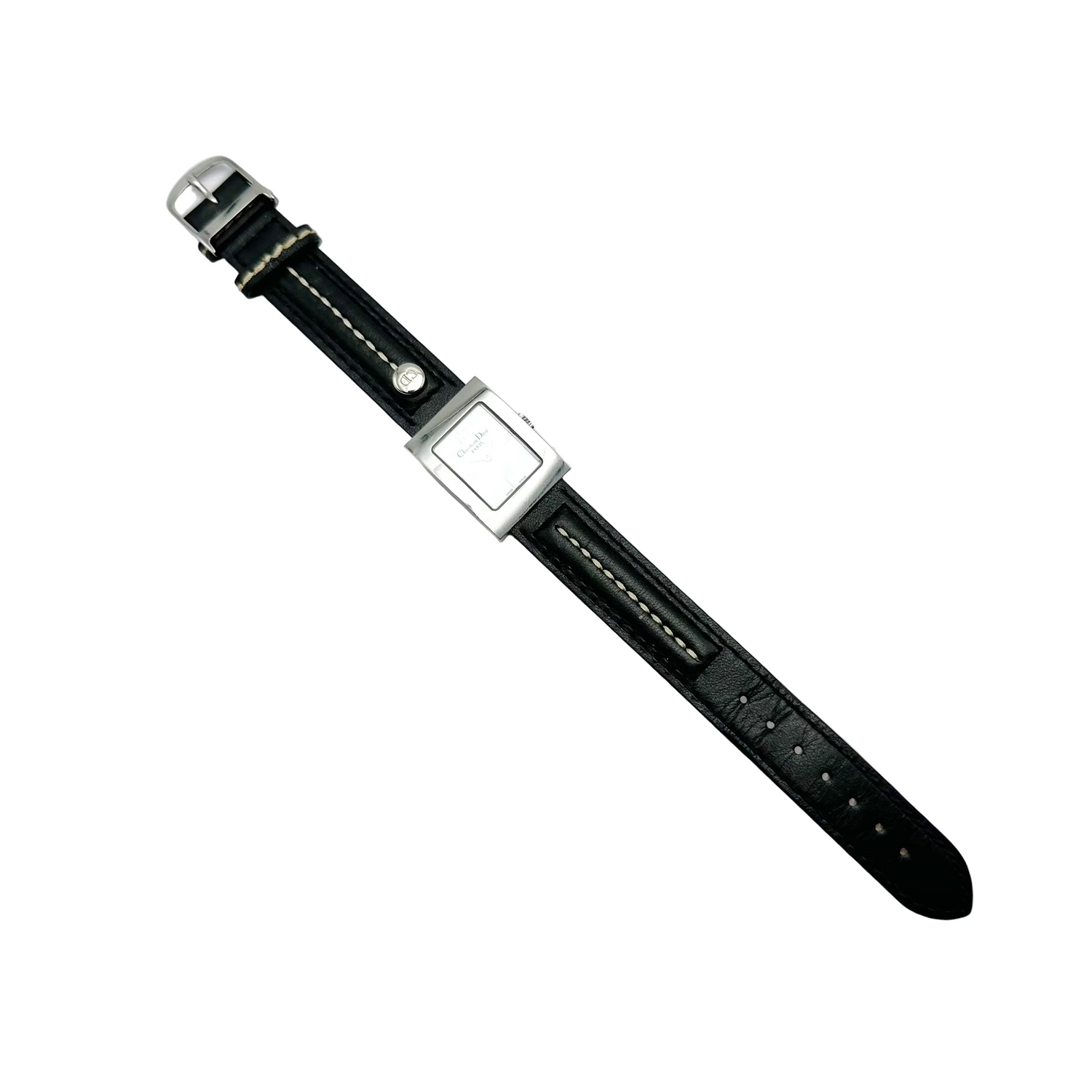 CHRISTIAN DIOR "Maris" watch in steel, leather and quartz