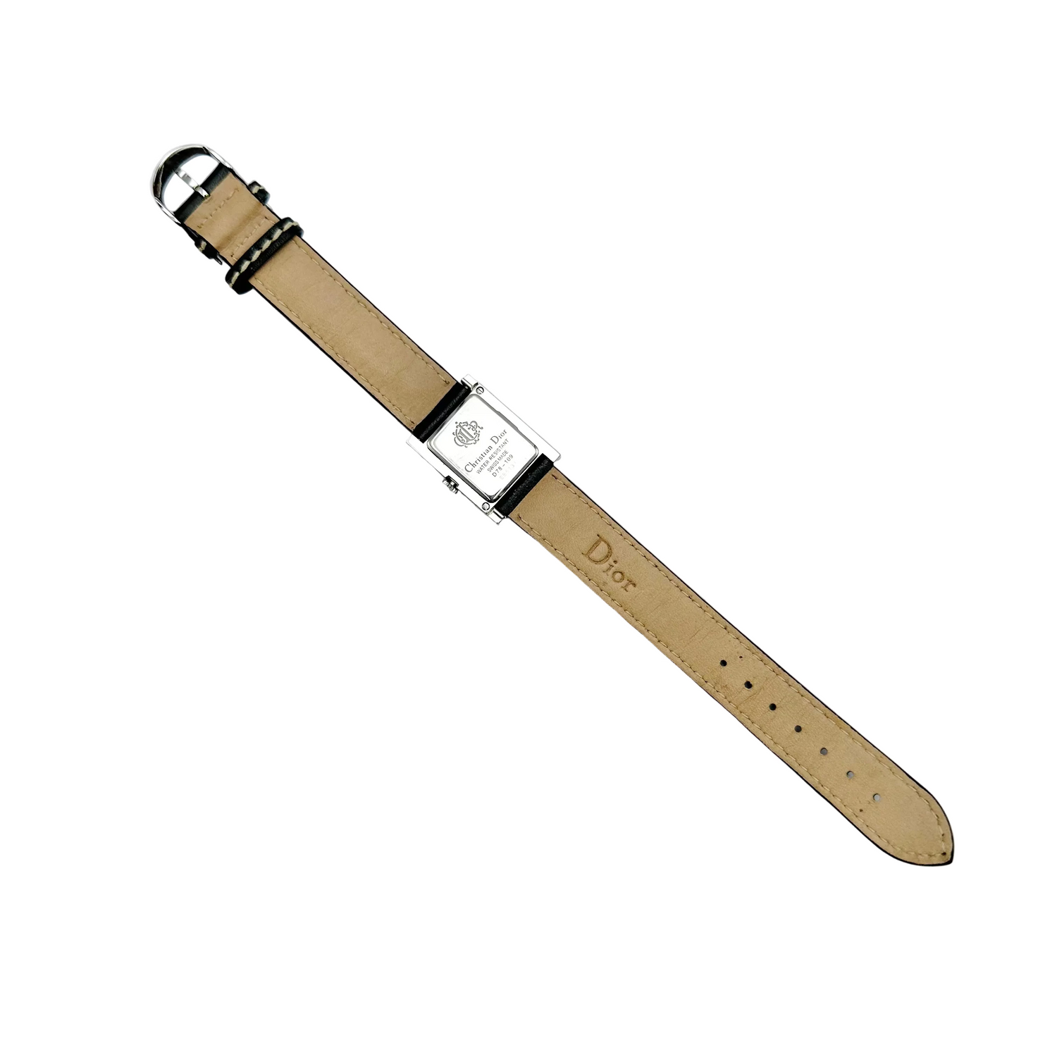 CHRISTIAN DIOR "Maris" watch in steel, leather and quartz