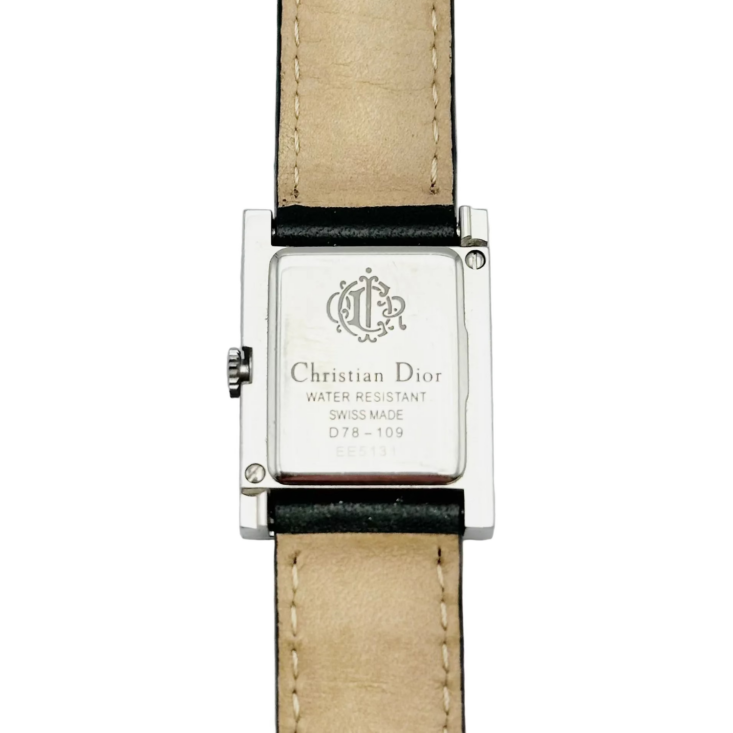 CHRISTIAN DIOR "Maris" watch in steel, leather and quartz
