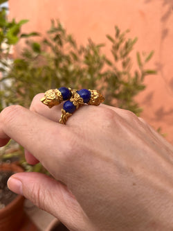 ZOLOTAS ring in yellow gold and lapis lazuli