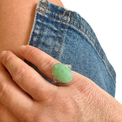 Ring oval jade