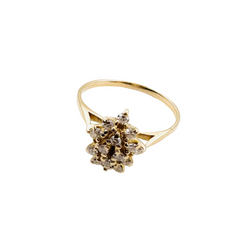 Bague Marquise en or jaune et diamants