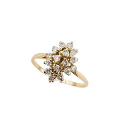 Bague Marquise en or jaune et diamants