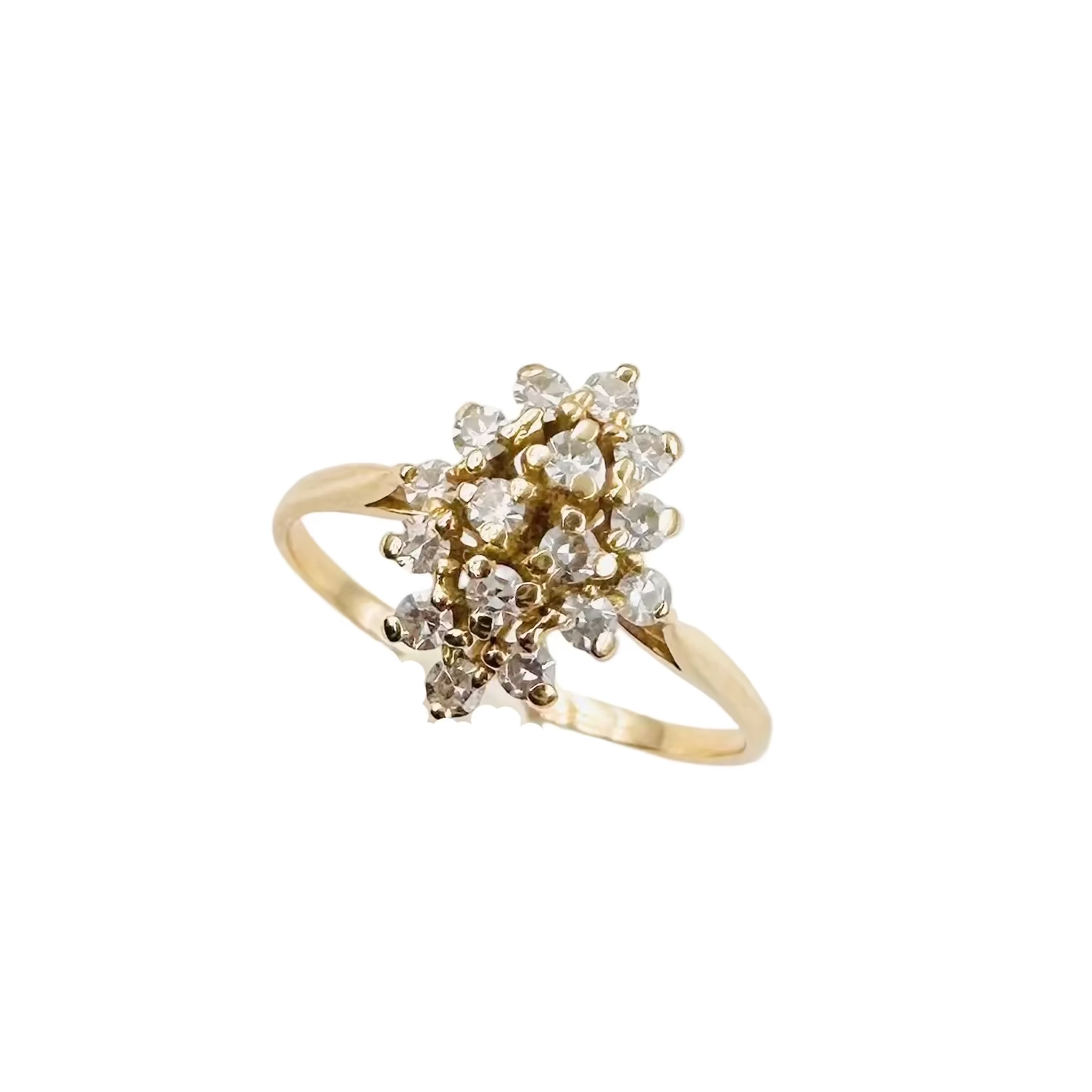 Bague Marquise en or jaune et diamants
