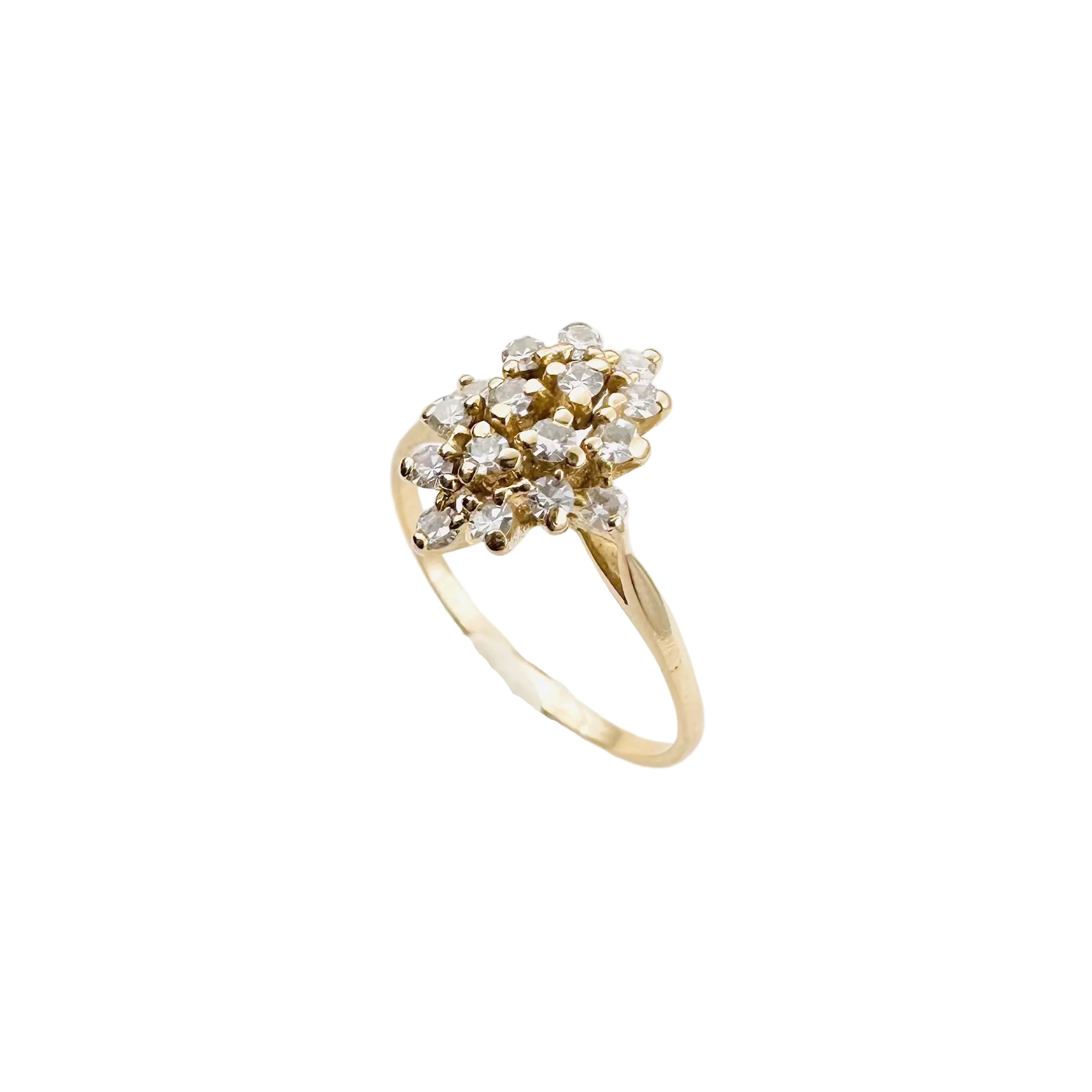 Bague Marquise en or jaune et diamants