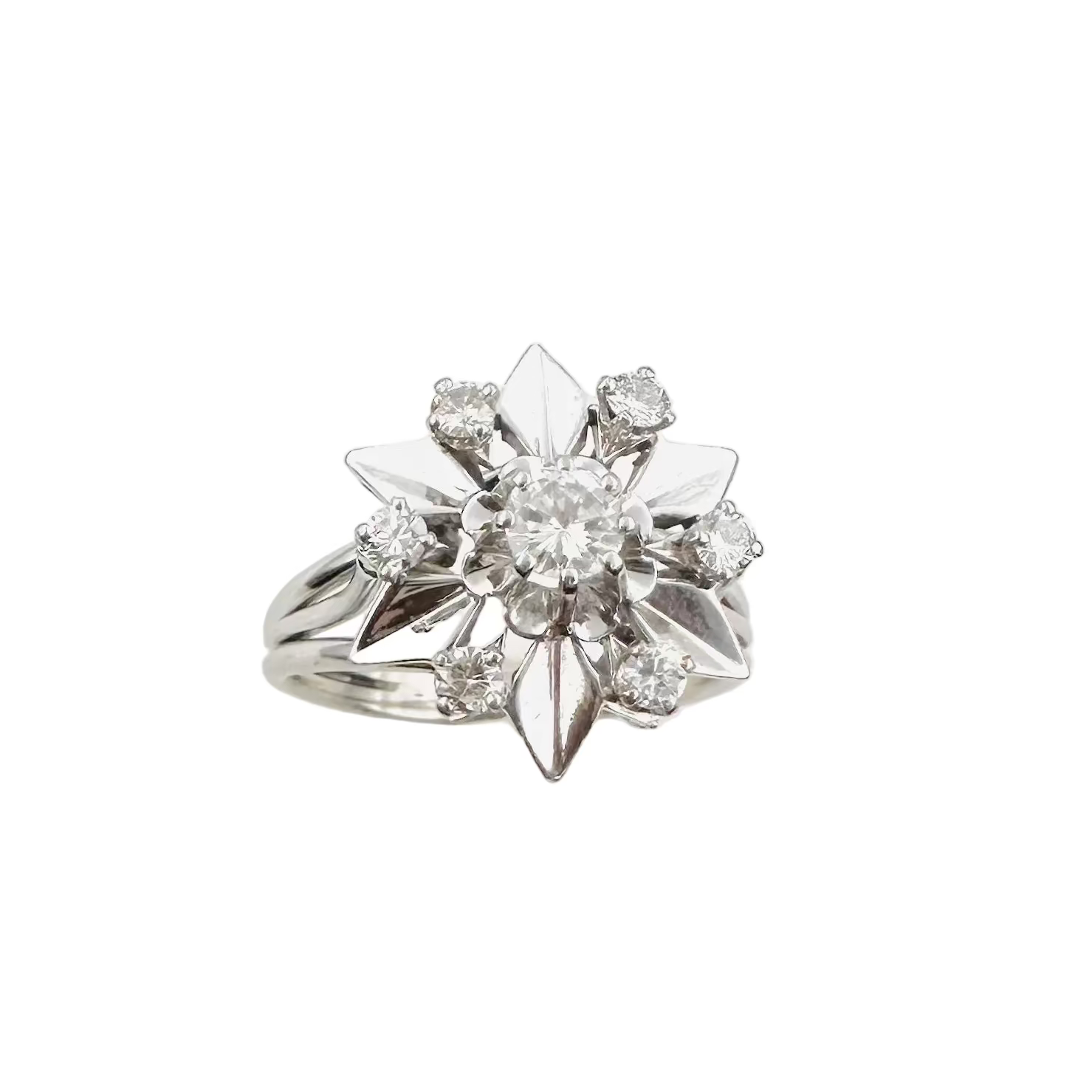 Bague Marguerite en or blanc et diamants