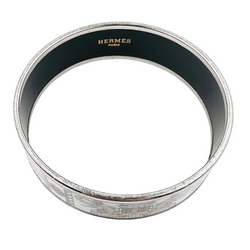 Bracelet Manchette HERMÈS Éléphants Torana en métal argenté et émail