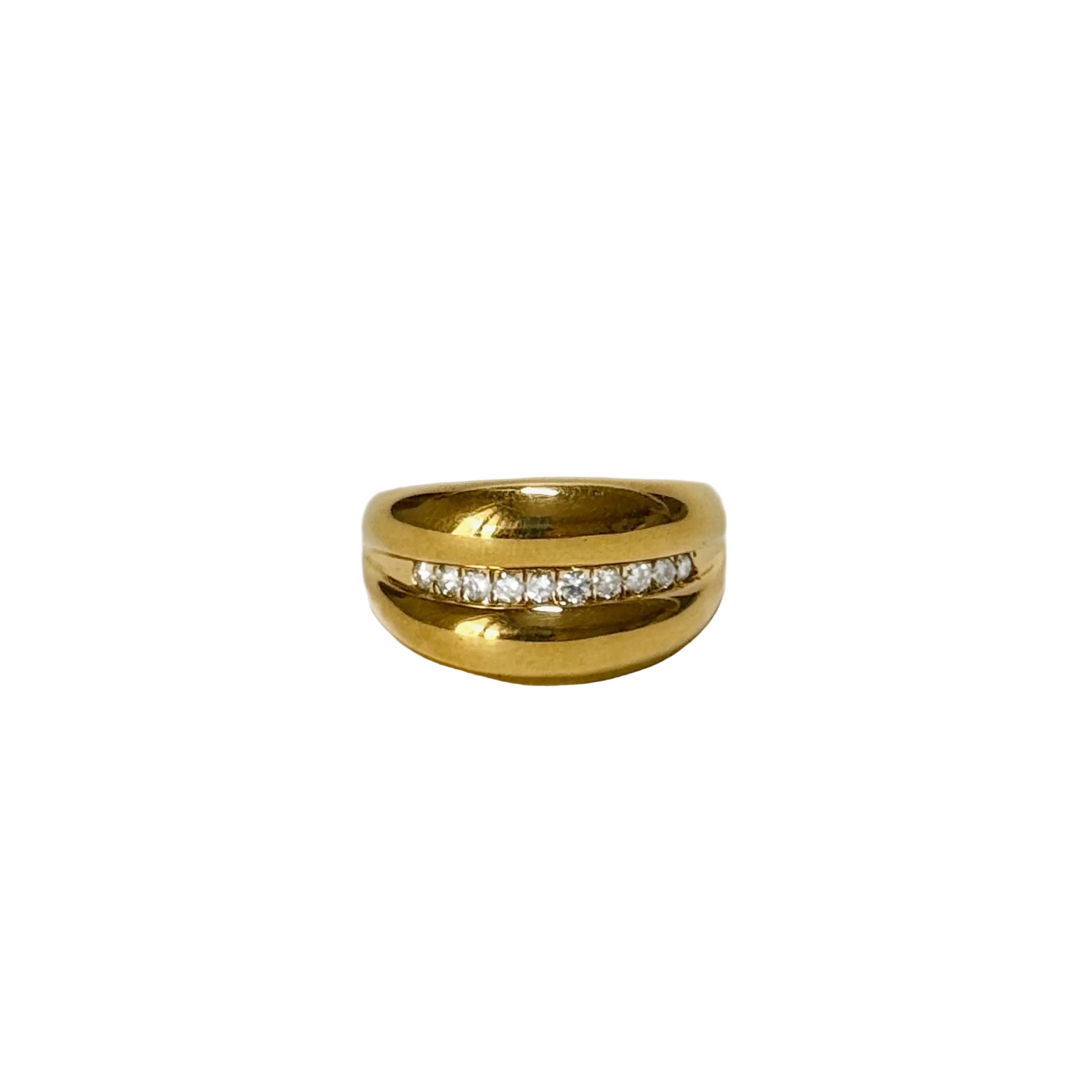 Bague double jonc bombée