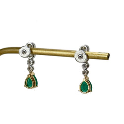 Boucles d'oreilles aux émeraudes gouttes