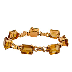Bracelet articulé or jaune et citrines