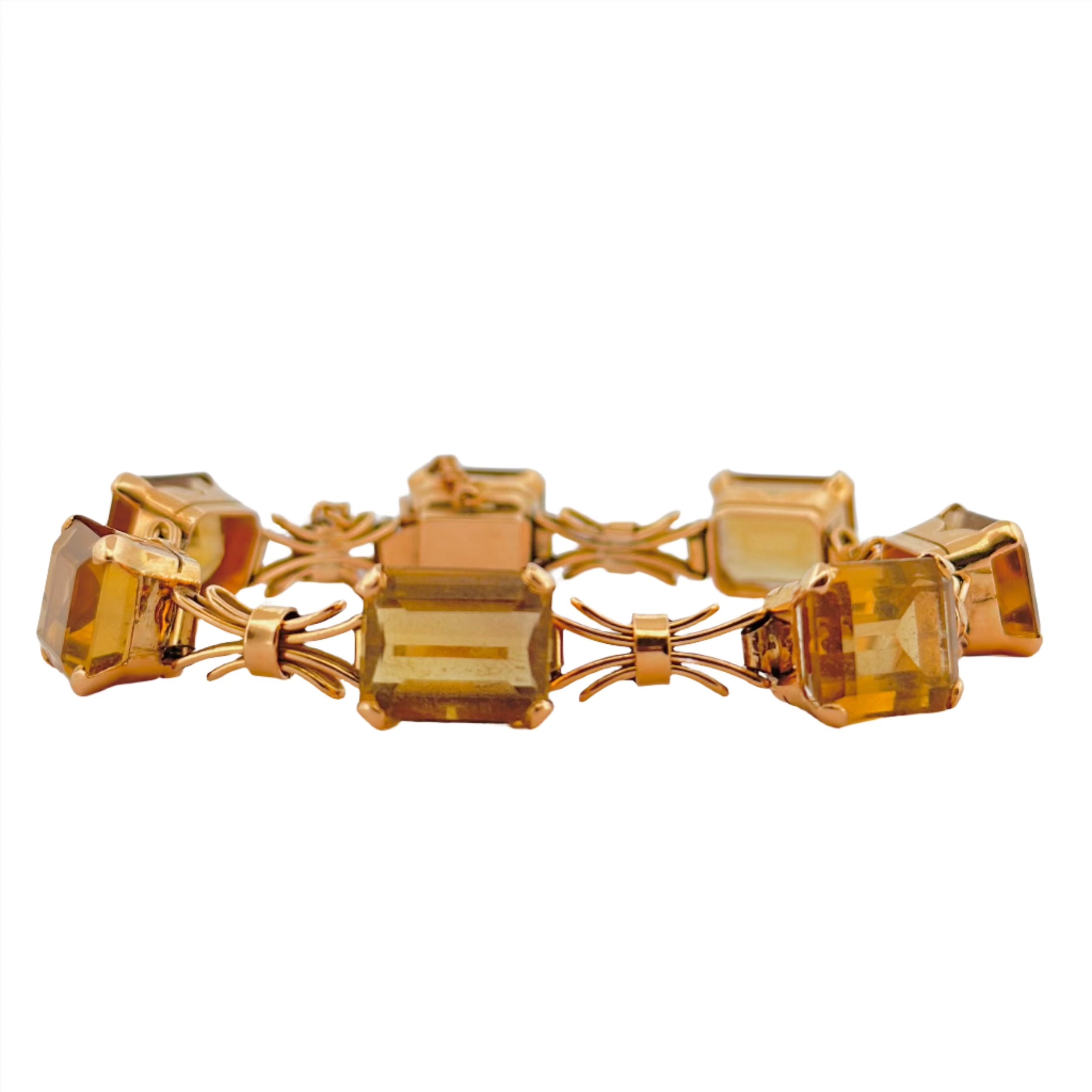 Bracelet articulé or jaune et citrines