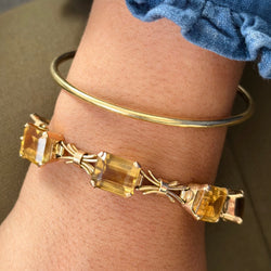 Bracelet articulé or jaune et citrines