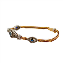 Napoleon III bracelet in gold, sapphires and diamonds