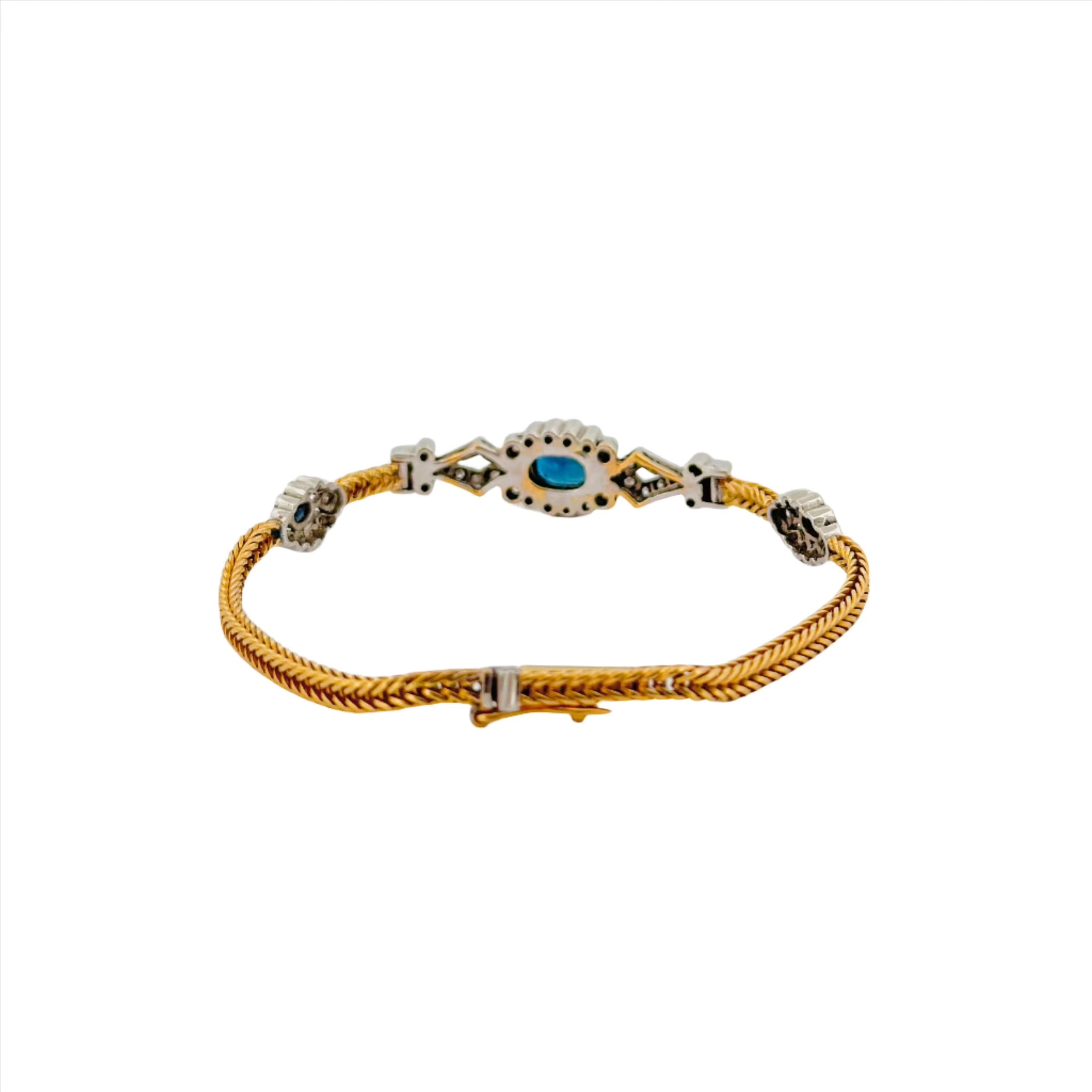 Napoleon III bracelet in gold, sapphires and diamonds