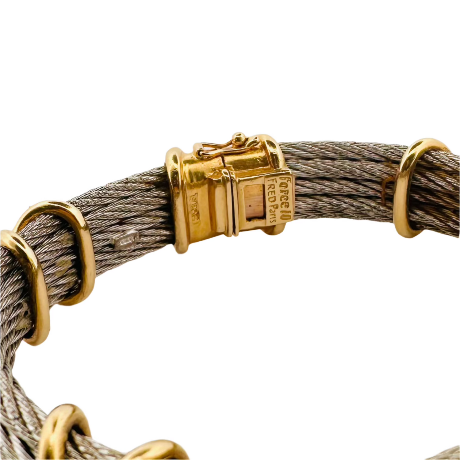 FRED “Force 10” bracelet in yellow gold and steel