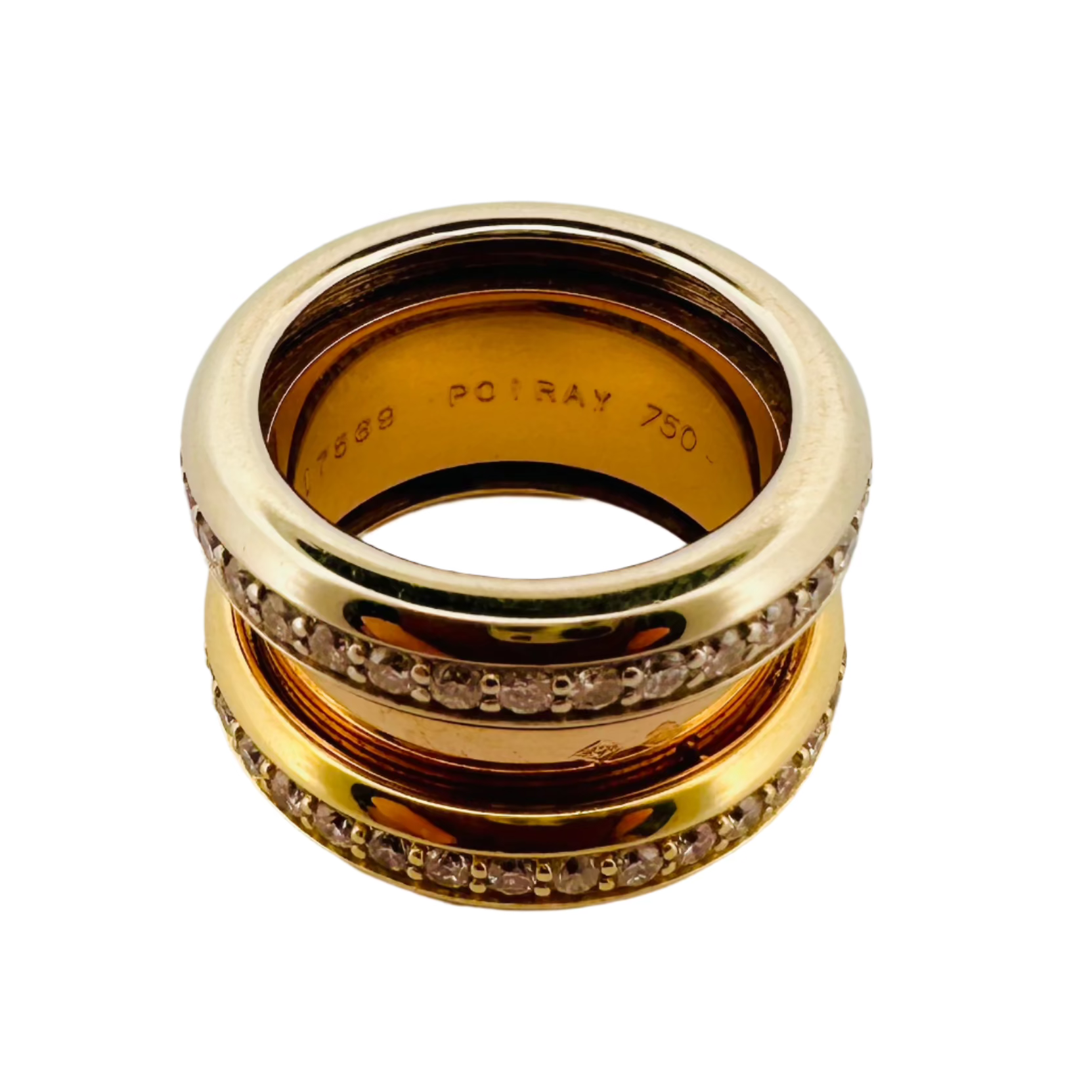 Bague POIRAY à transformation trois ors et diamants
