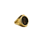 Bague Chevalière en or jaune et pièce antique en bronze