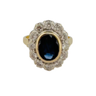 Bague Marguerite en or jaune, saphir et diamant