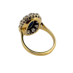 Bague Marguerite en or jaune, saphir et diamants