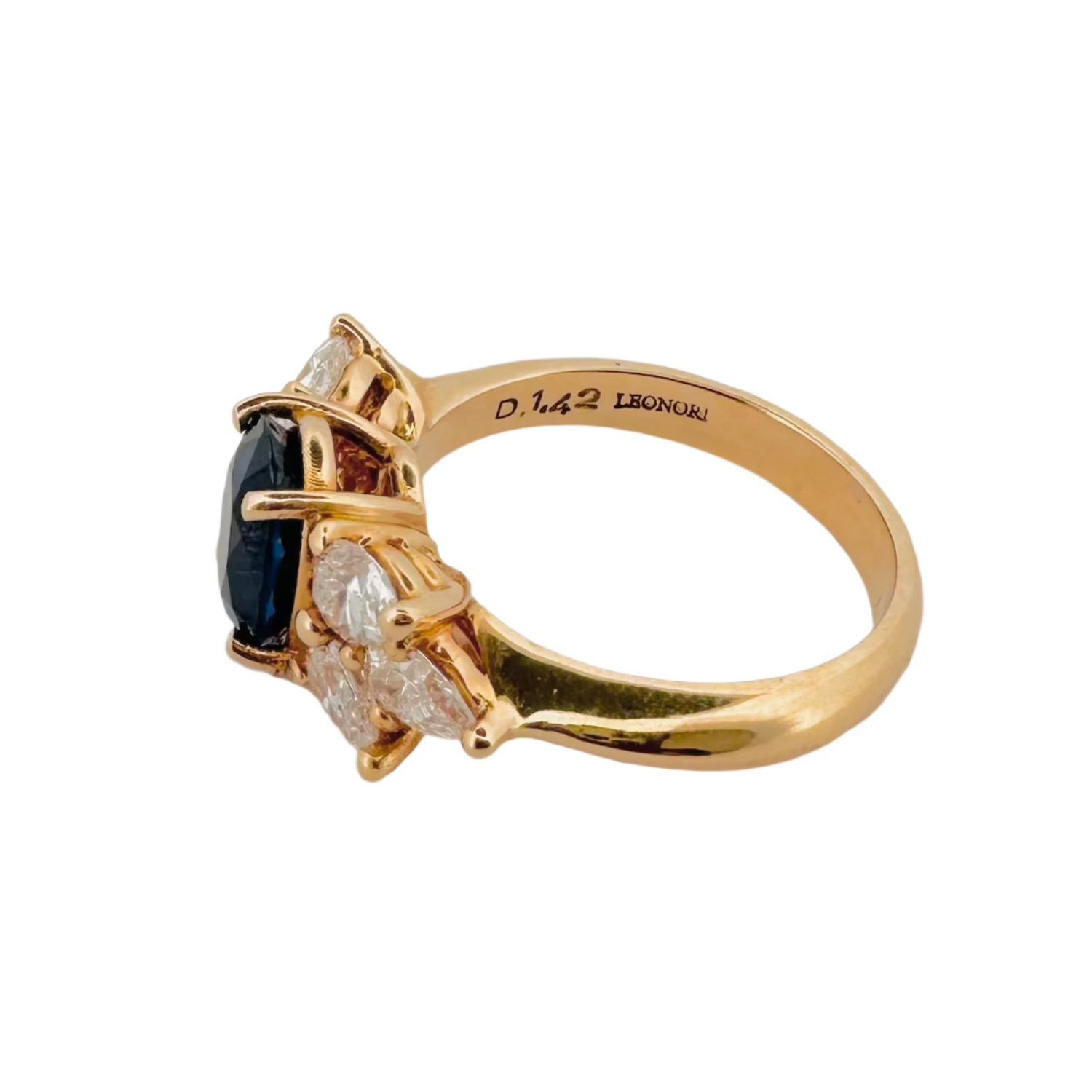 Rose gold, sapphire and diamond garter ring