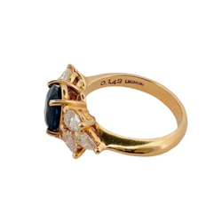 Rose gold, sapphire and diamond garter ring