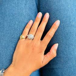 Art Deco Dome Ring in Platinum and Diamond