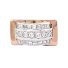 Bague "Tank" or rose, platine, diamants.