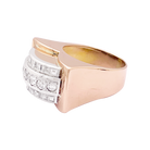 Bague "Tank" or rose, platine, diamants.